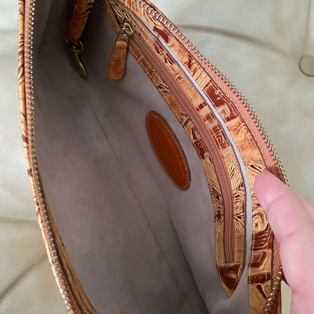 LKNW Brahmin Vintage Copper Copa Cabana Shoulder Bag Leather Palm Car - Picture 11 of 13
